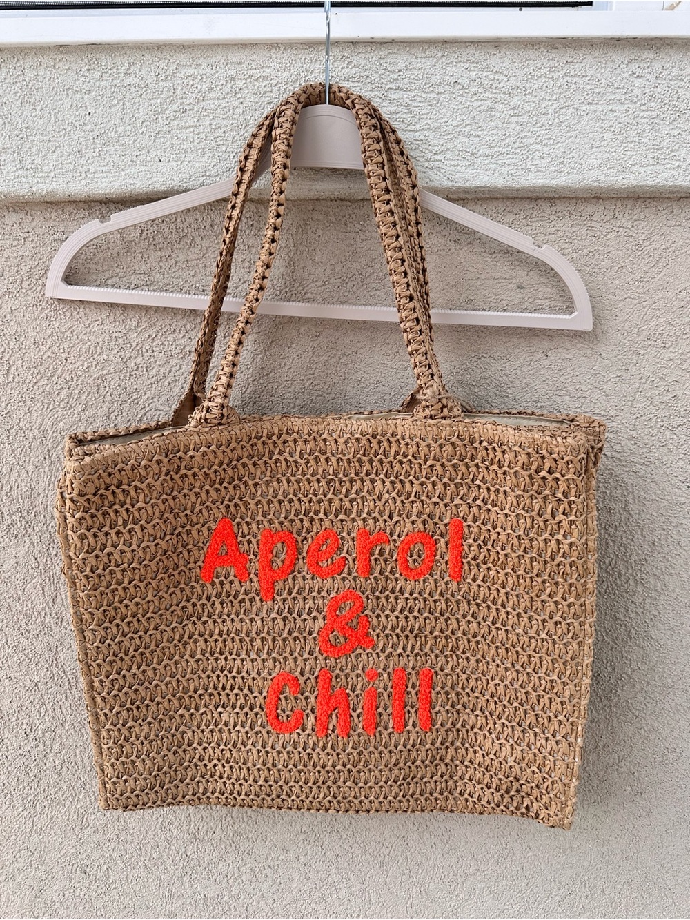 Aperol & Chill Straw Tote Bag NWT
